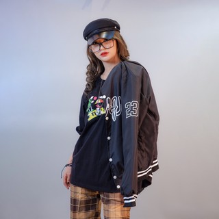Áo khoác bomber nữ dù gió hai lớp Unisex áo bomber nam nữ đẹp form rộng -GZ241