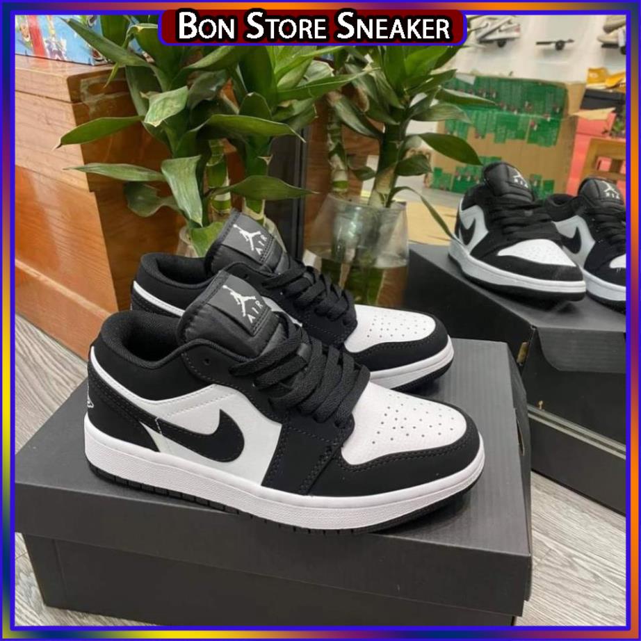 Giày thể thao Jordan 1 đen trắng cổ thấp, Giày JD low panda nam nữ siêu hot dễ phối đồ - Hàng chuẩn Full Box Bill