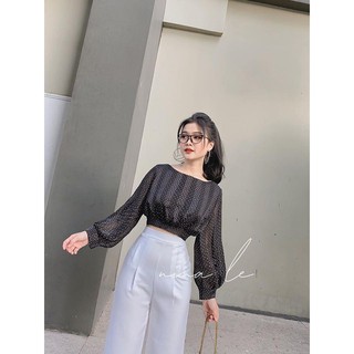 Áo Croptop Buộc Nơ Sau Chất Lụa