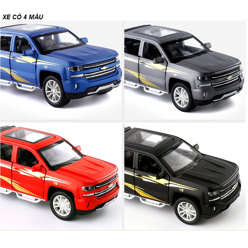 Mô hình xe ô tô Chevrolet SILVERADO tỉ lệ 1:32 bằng kim loại đồ chơi trẻ em