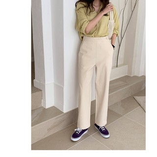 Quần Lưng Cao Ống Suông Culottes