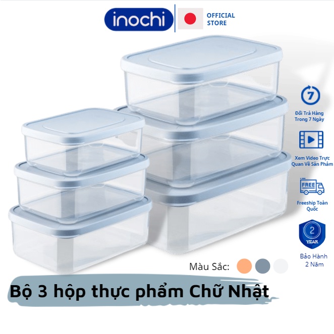 Hộp Nhựa Đựng Thực Phẩm Thức Ăn Hokkaido Chữ Nhật Cao Cấp Trong Suốt Kín Chịu Nhiệt Cao Inochi Chính hãng