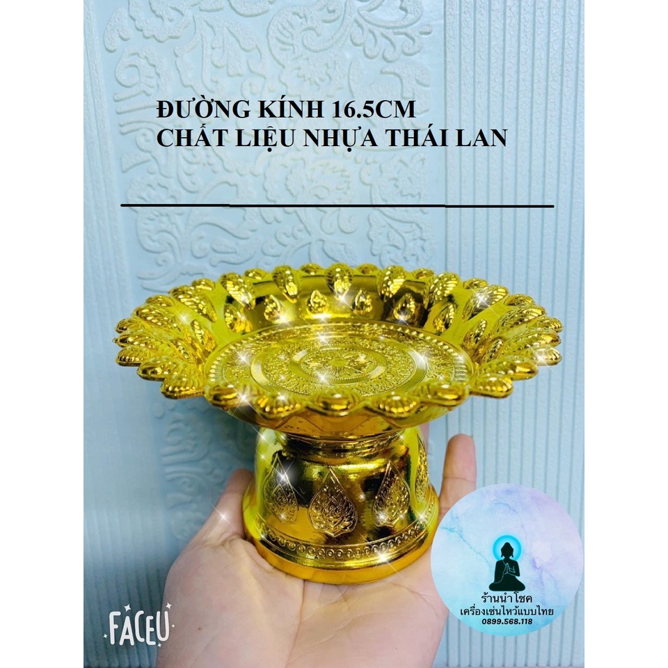 Đồ Thờ Thái Lan Set 4 Đĩa cúng vàng bạc thái lan đĩa nhựa siêu đẹp hàng nhập