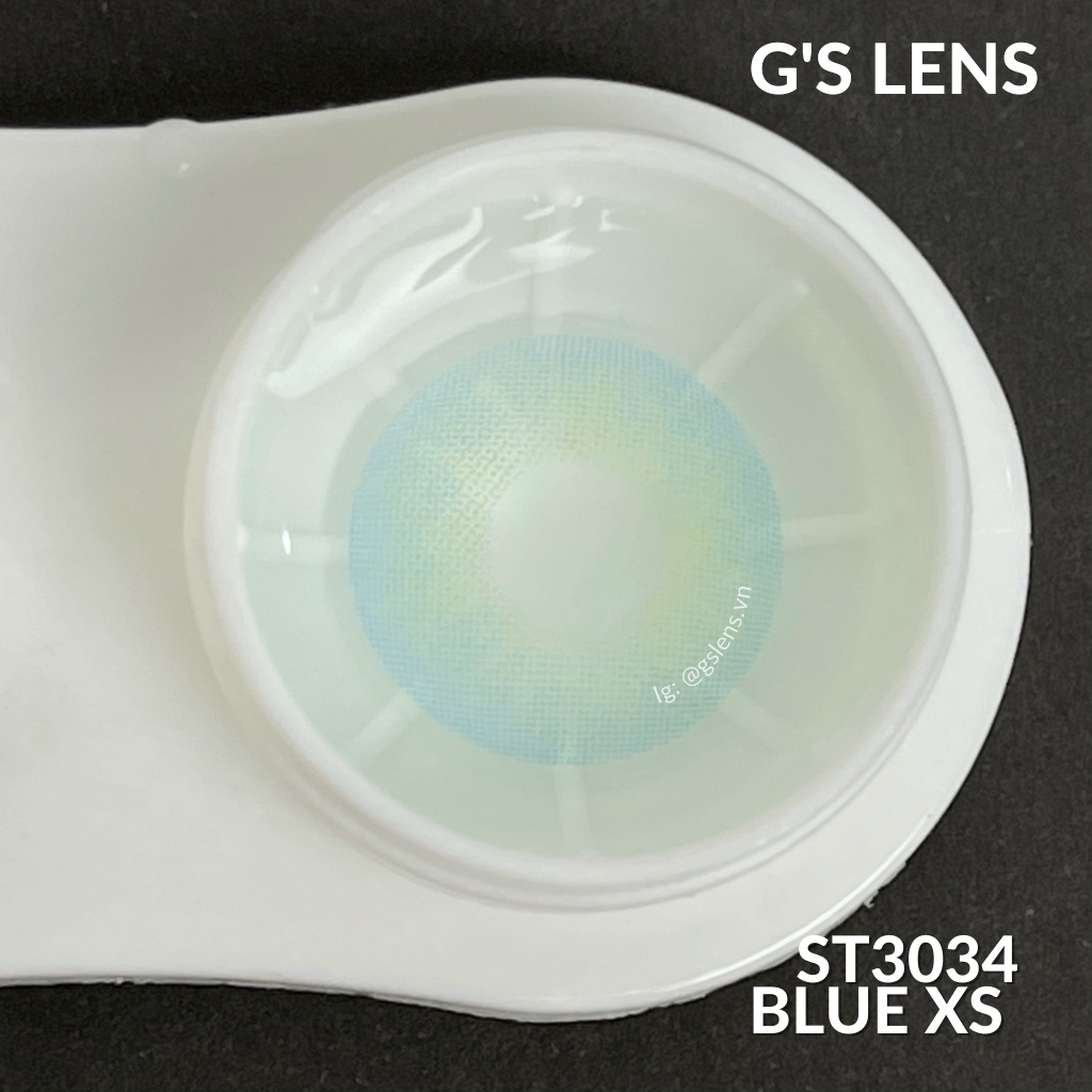 Kính Áp Tròng Lens Xanh Pitchy Blue Tây Sáng Siêu Đẹp Hot Douyin Không Giãn Xs 14mm Có 0 Đến 8 Độ Lệch Độ ST3034 Lệch Độ