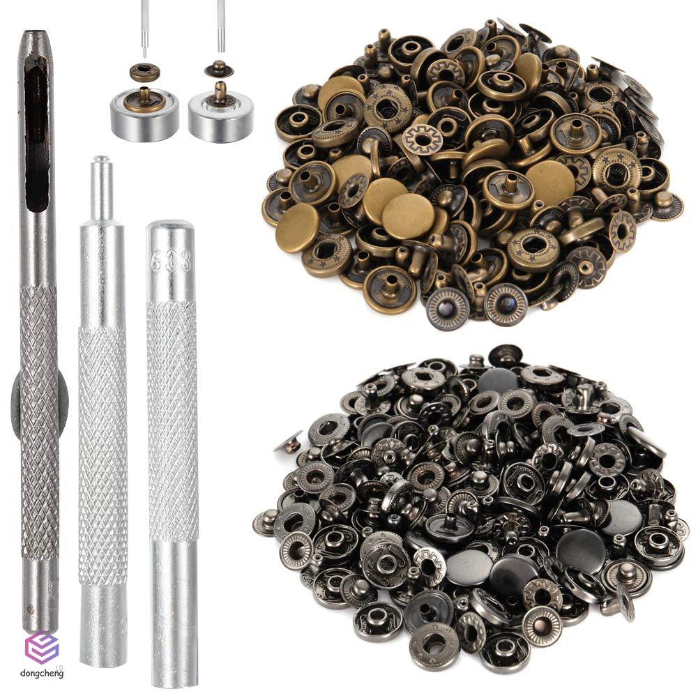 Set 40 Nút Kim Loại 12.5mm Kèm 4 Nút Bấm Chuyên Dụng Cho Quần Áo