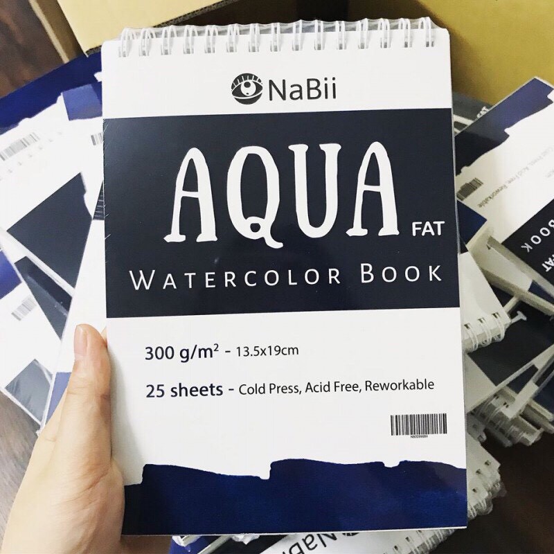 Giấy Vẽ Màu Nước NaBii Aqua Fat 300gsm, giấy tô màu