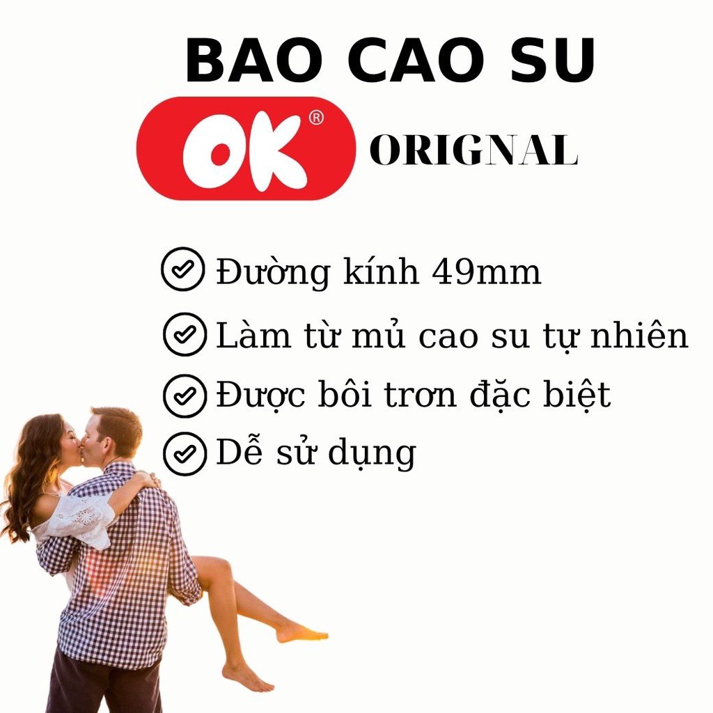 Bao cao su OK chính hãng chất lượng cao hộp 3 chiếc