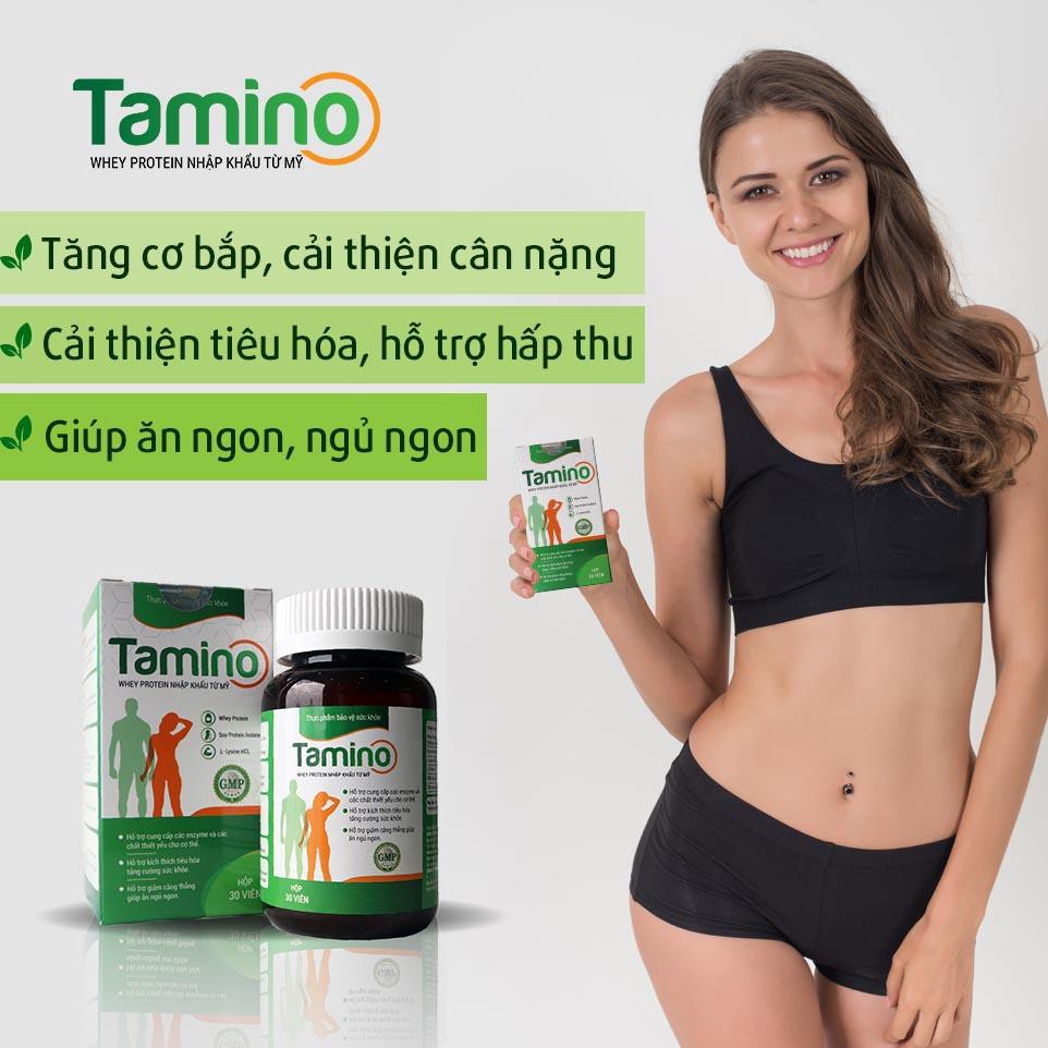 1 Hộp Viên Uống Tăng Cân TAMINO - Bổ Sung Hợp Chất Whey Protein từ Mỹ