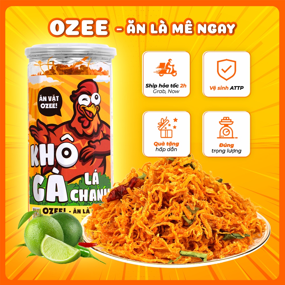 Khô gà lá chanh Ozee hộp 300g siêu nhiều siêu ngon