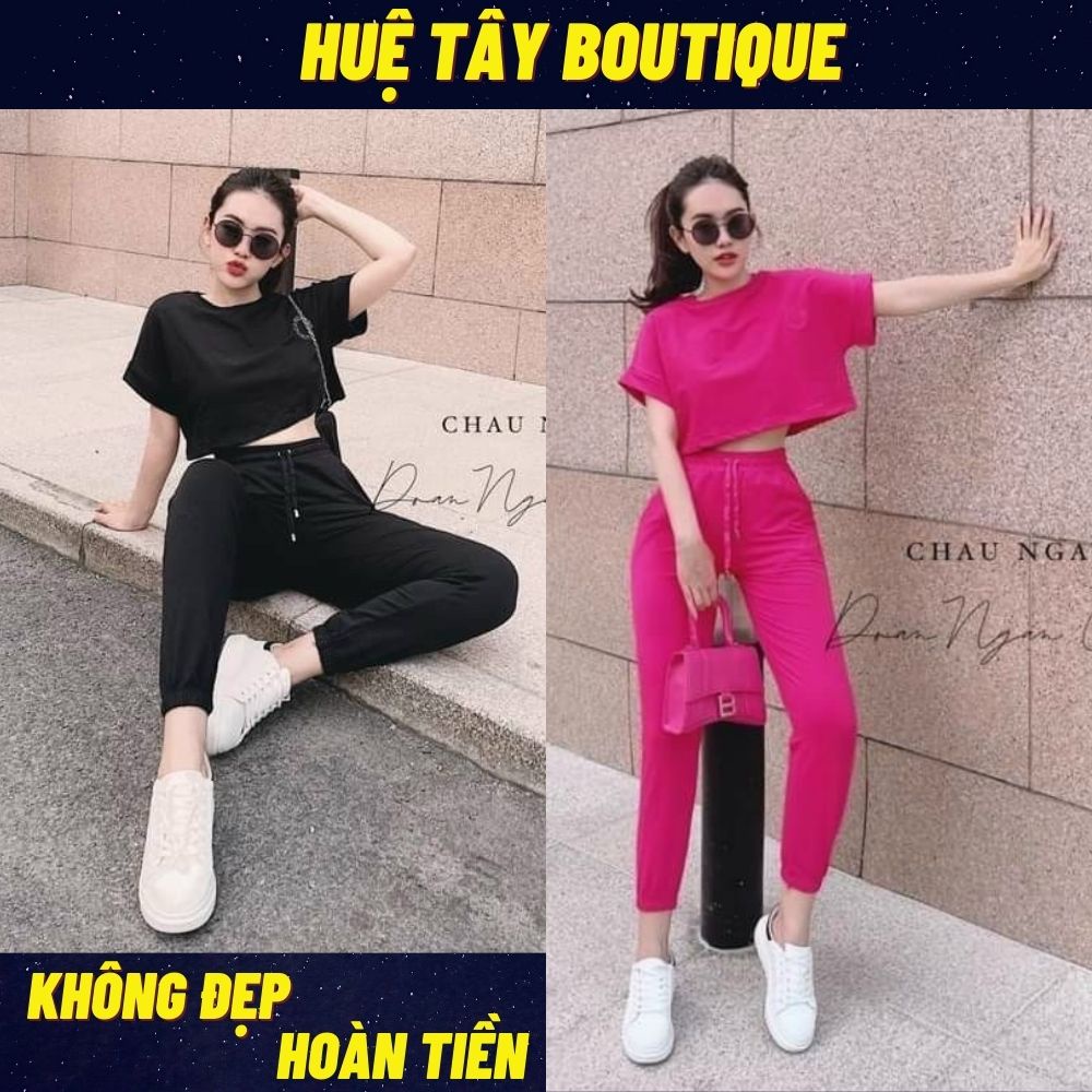 [Queen cao cấp] Set thun nữ, set bộ nữ thun coton co dãn 4 chiều ống quần bo thun lưng dây rút SKUS-04