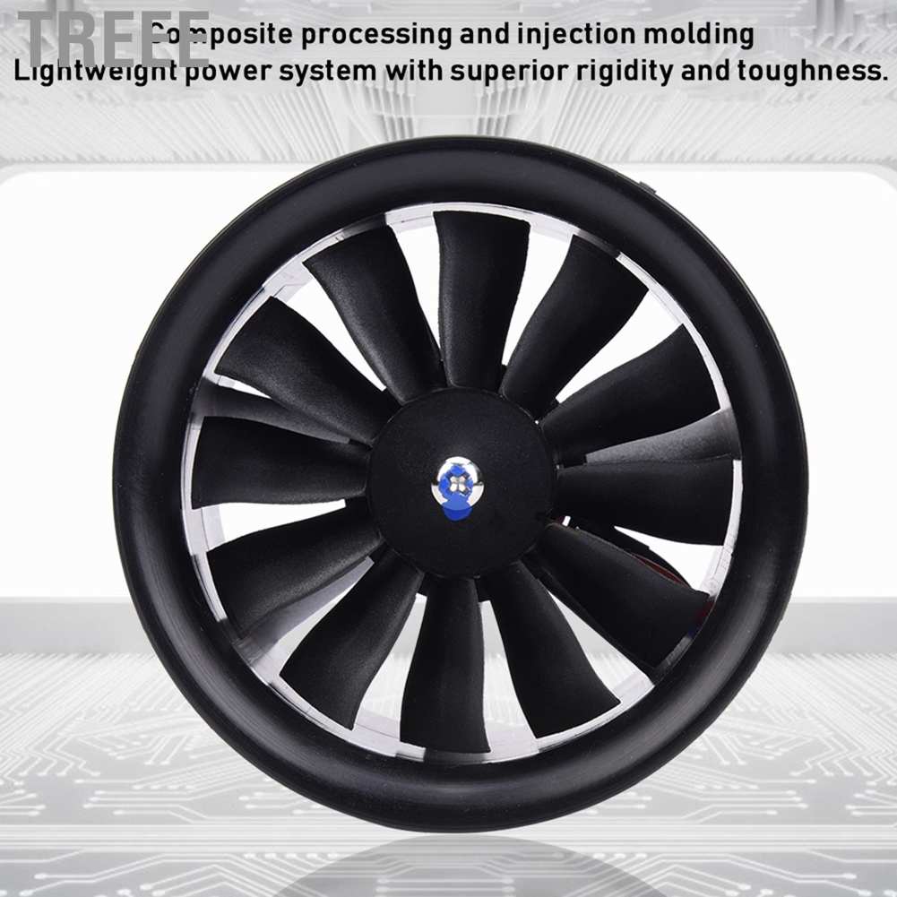 Aircraft Fan Propeller 12 Blades Heat Dissipation 70mm RC with Starting Motor for Model Accessories
