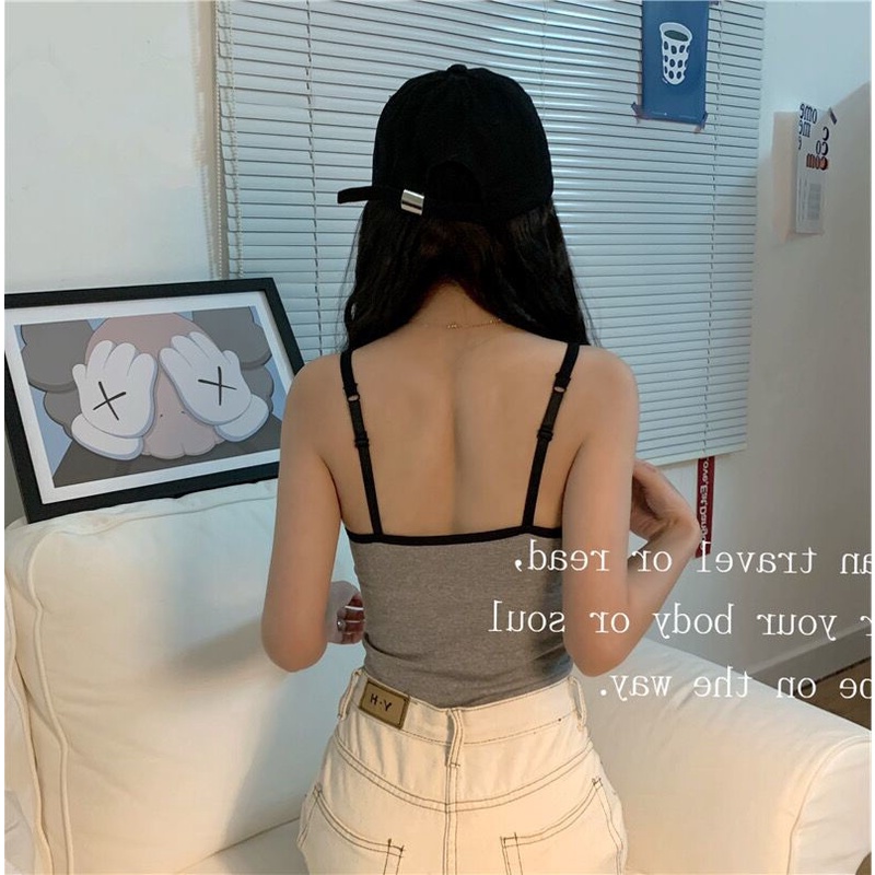 Áo Yếm Không Tay Màu Trơn 153231 Áo Hai Dây Thiết Kế Đơn Giản Quyến Rũ Dễ Thương