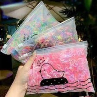 thun cột tóc bé gái túi zip 2000 sợi