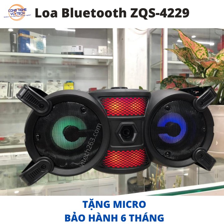 [TẶNG MICRO]Loa Karaoke Bluetooth ZQS 4229-ÂM THANH MẠNH MẼ-LED 7 MÀU LUNG LINH-SẢN PHẨM MỚI NHẤT T8/2020