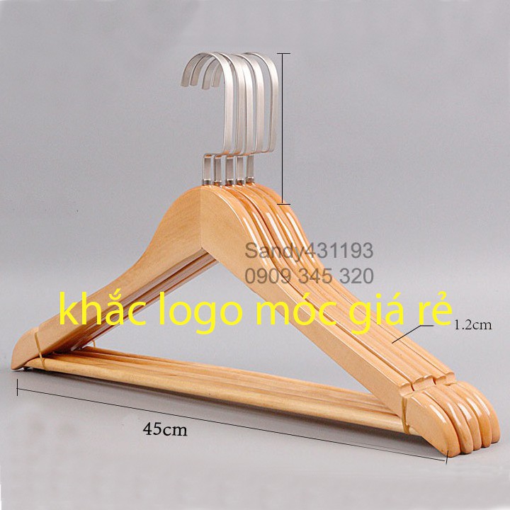 Bộ 50 Móc Gỗ TN Phối Đầu Móc Dẹp