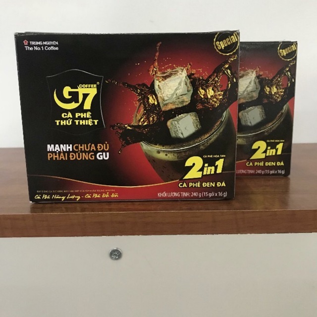 2 hộp Cafe trung nguyên G7 đen đá 15 gói c16g