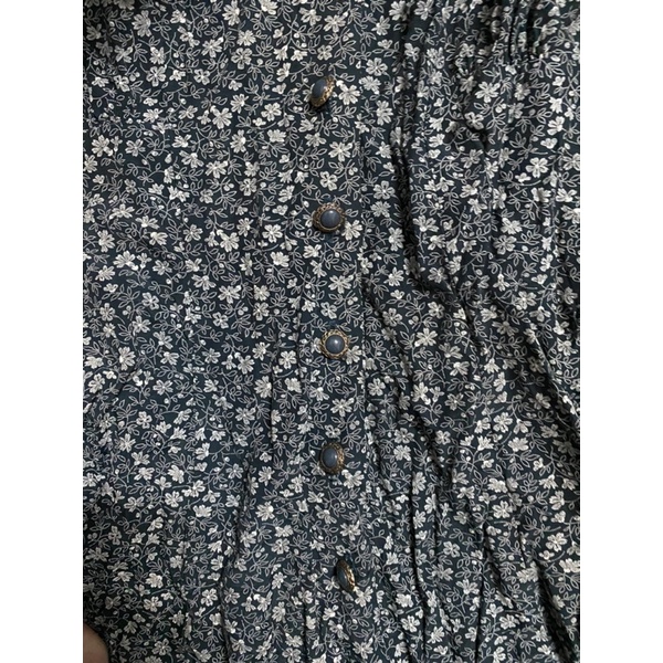 2hand đầm hoa tay dài vintage