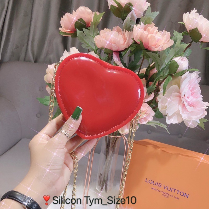 [Mã FASHIONGREEN264 giảm 10% tối đa 30k đơn từ 99k] Túi đeo chéo trái tim silicon nhựa mini thời trang hàng Qc cao cấp