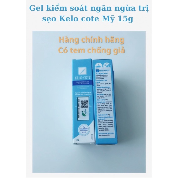 ( Hàng chính hãng-15g) Gel ngăn ngừa và giảm sẹo Kelo Cote 15g ( Nhập khẩu Mỹ)