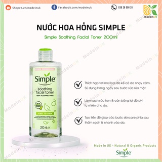 Nước Hoa Hồng Simple Soothing Facial Kind To Skin Toner 200ml