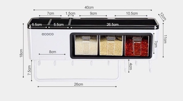 Kệ cắm dao thớt kèm hũ gia vị 3ngăn 4 ngăn đa năng ecoco 1714 hàng cao cấp