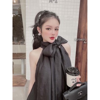 Áo tơ cổ yếm cột nơ vai!