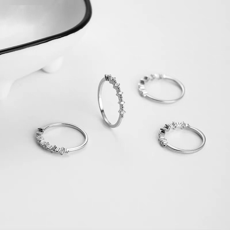 Nhẫn đeo tay nữ đính đá nhỏ thiết kế độc đáo tinh tế Bạc S925- N2655- Bảo Ngọc Jewelry