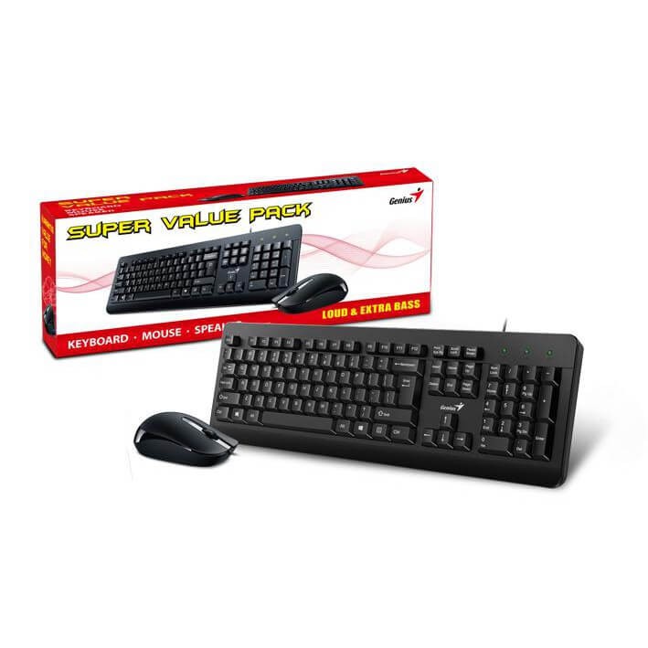 Bộ Bàn Phím Chuột Có Dây Genius KM-160 - Hàng Chính Hãng
