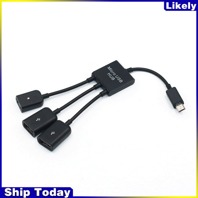 Cáp Chuyển Đổi 3 Trong 1 Micro USB OTG Sang Cổng Micro USB
