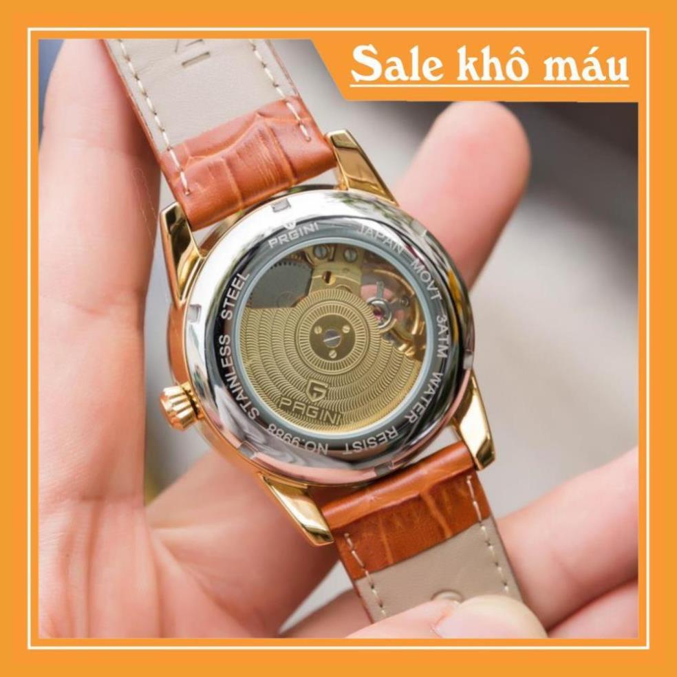 [Chính Hãng 100%] Đồng hồ cơ nam PAGINI PA9988 - Đồng hồ Thời Trang nam dây da cao cấp - Bảo hành 2 
