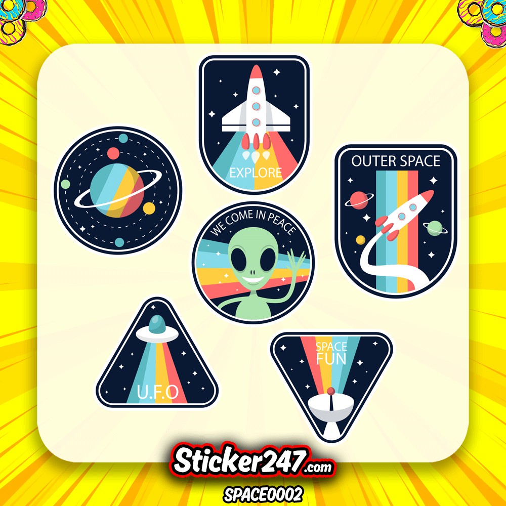 𝗦𝘁𝗶𝗰𝗸𝗲𝗿 dán trang trí không gian vũ trụ | SPACE0002 | Sticker 247