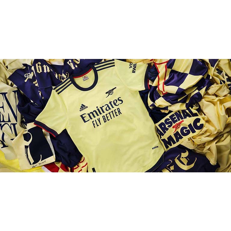 Bộ quần áo thể thao,áo bóng đá,đá banh CLB Arsenal vàng đồng 2021- 2022 vải gai Thái,bản cao cấp nhất,thấm hút mồ hôi.