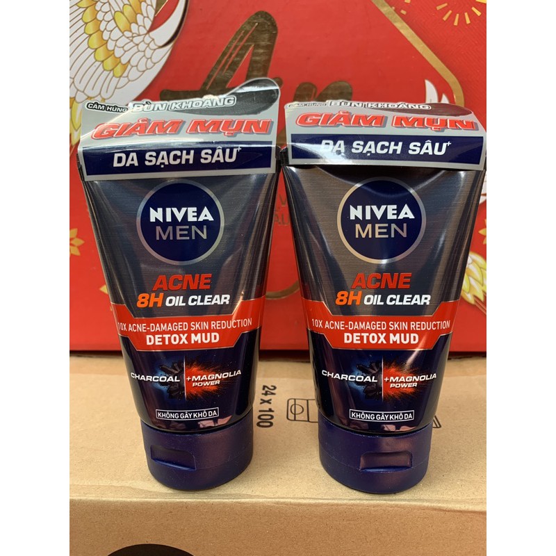 Sữa rửa mặt bùn khoáng Nivea Men kiểm soát nhờn & ngừa mụn 100g( Đen Đỏ)