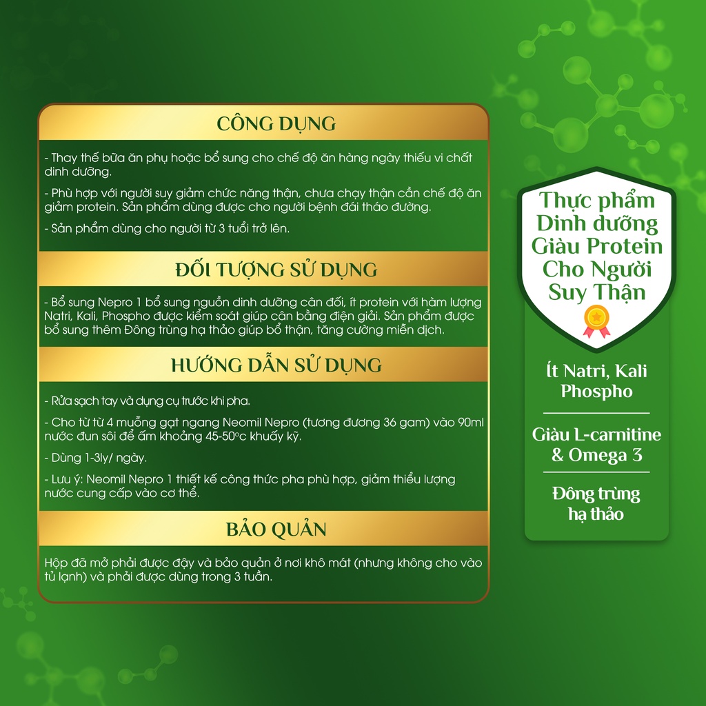 Sữa NEOMIL NEPRO 1 Lon 400G - Dinh Dưỡng Giảm Protein Cho Người Suy Thận