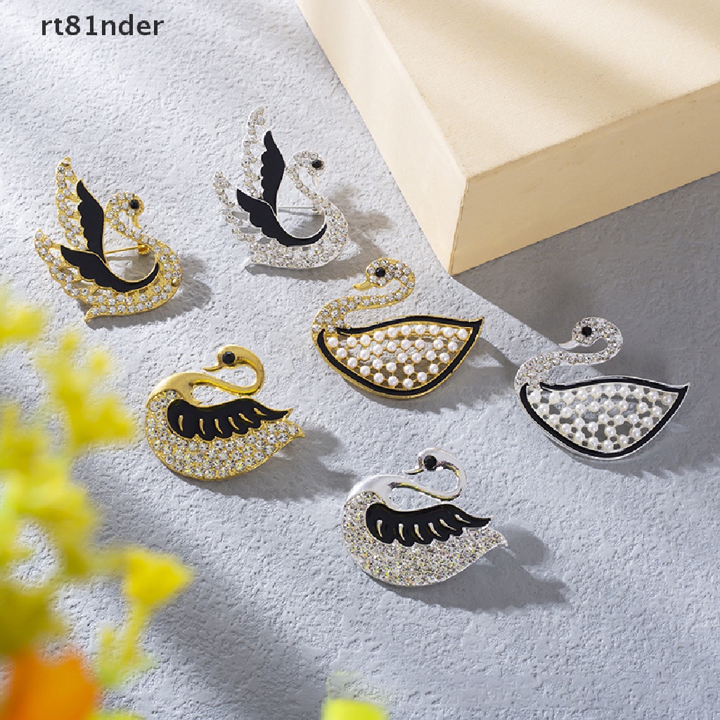 Ghim Cài Áo Hình Thiên Nga Đính Đá Pha Lê Thanh Lịch Thời Trang Cho Nữ