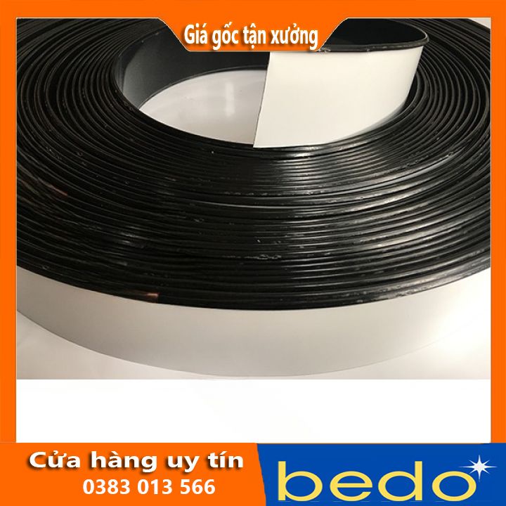 Gáy nhôm uốn chữ nổi, có gờ, màu đen - cuộn dài 50m