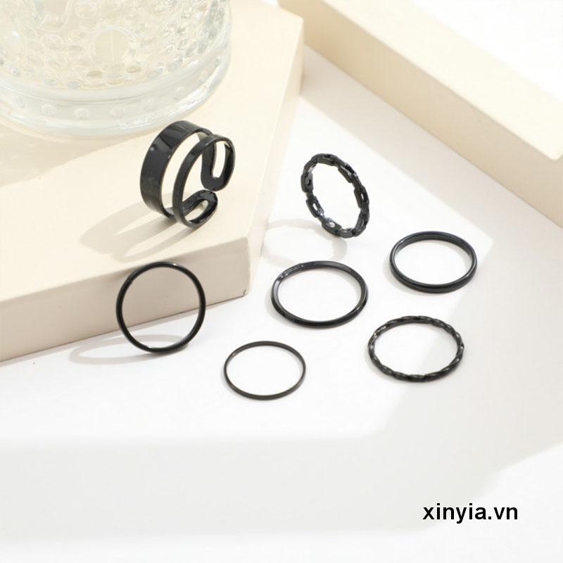 Set 7 Nhẫn Bạc Đeo Khớp Ngón Tay Phong Cách Vintage Cho Nữ nhẫn kim tiền nhẫn nữ cá tính nhẫn đôi nam nữ