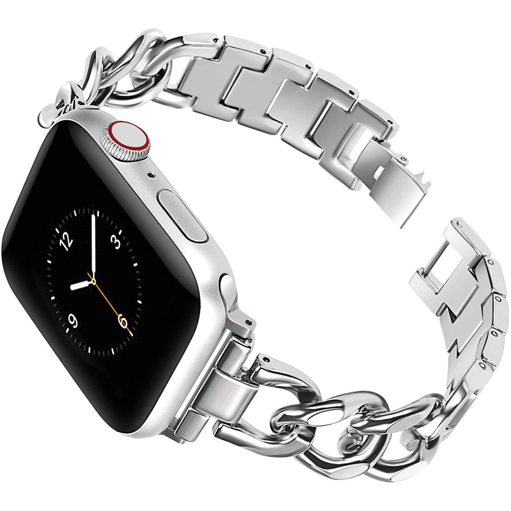 Dây Đeo Inox Dạng Xích Cho Đồng Hồ Thông Minh Apple Watch 44mm 45mm 41mm 40mm 42mm 38mm iWatch 7 SE 6 5 4 3