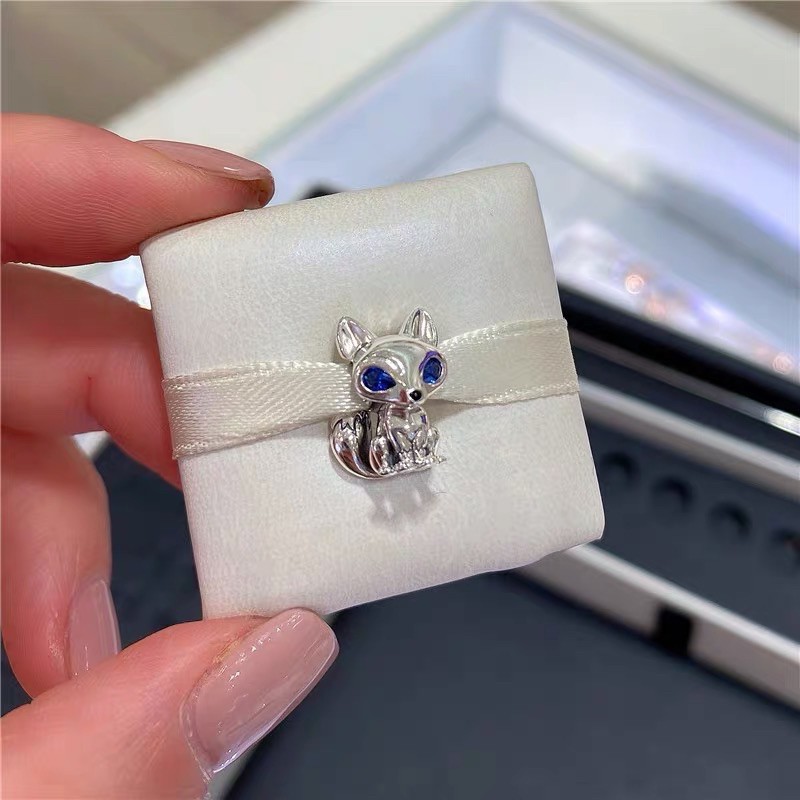 Charm con cáo bạc s925
