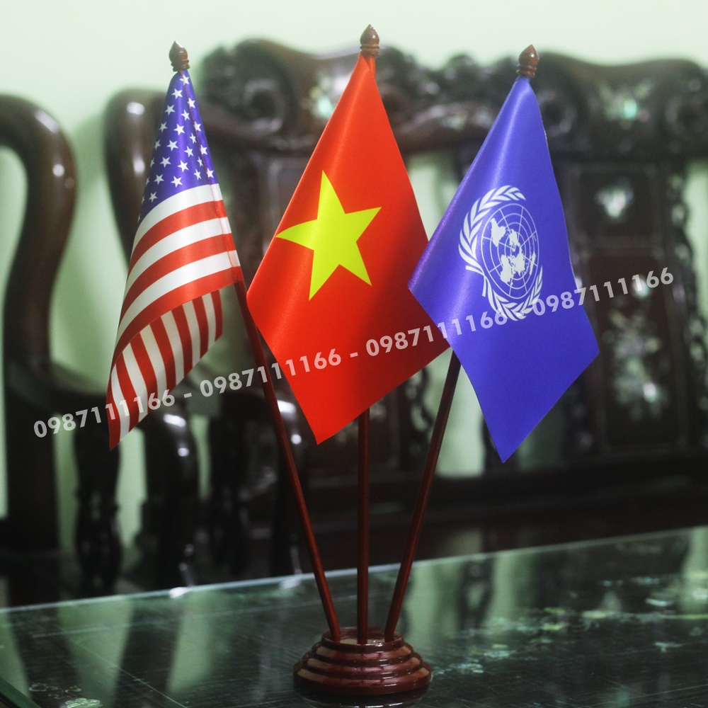Cờ Để Bàn Việt Nam - Mỹ - Liên Hợp Quốc