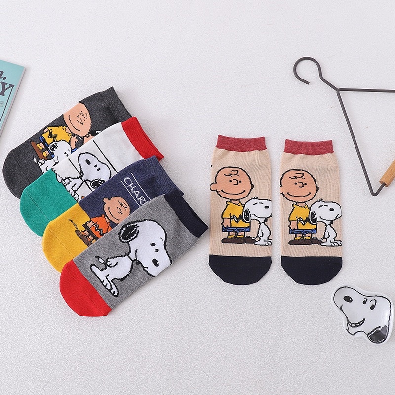 Tất cổ ngắn nam nữ vớ snoopy 5M cổ thấp thời trang hàn quốc đẹp giá rẻ cotton kháng khuẩn MRSOCKS VN045