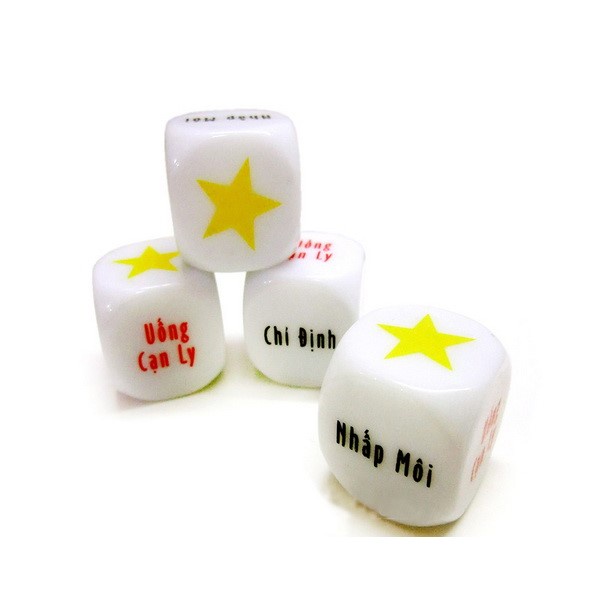 Bộ 4 Xúc Xắc Uống Bia Rượu Xí Ngầu Nhậu Tạo Không Khí Vui Vẻ 2x2cm