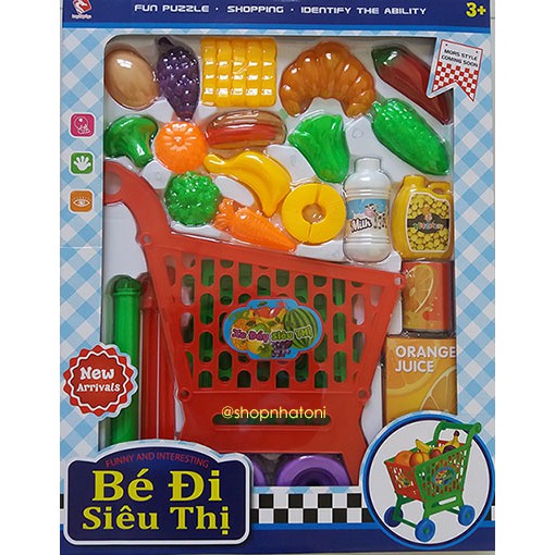 Bộ đồ chơi xe đẩy siêu thị