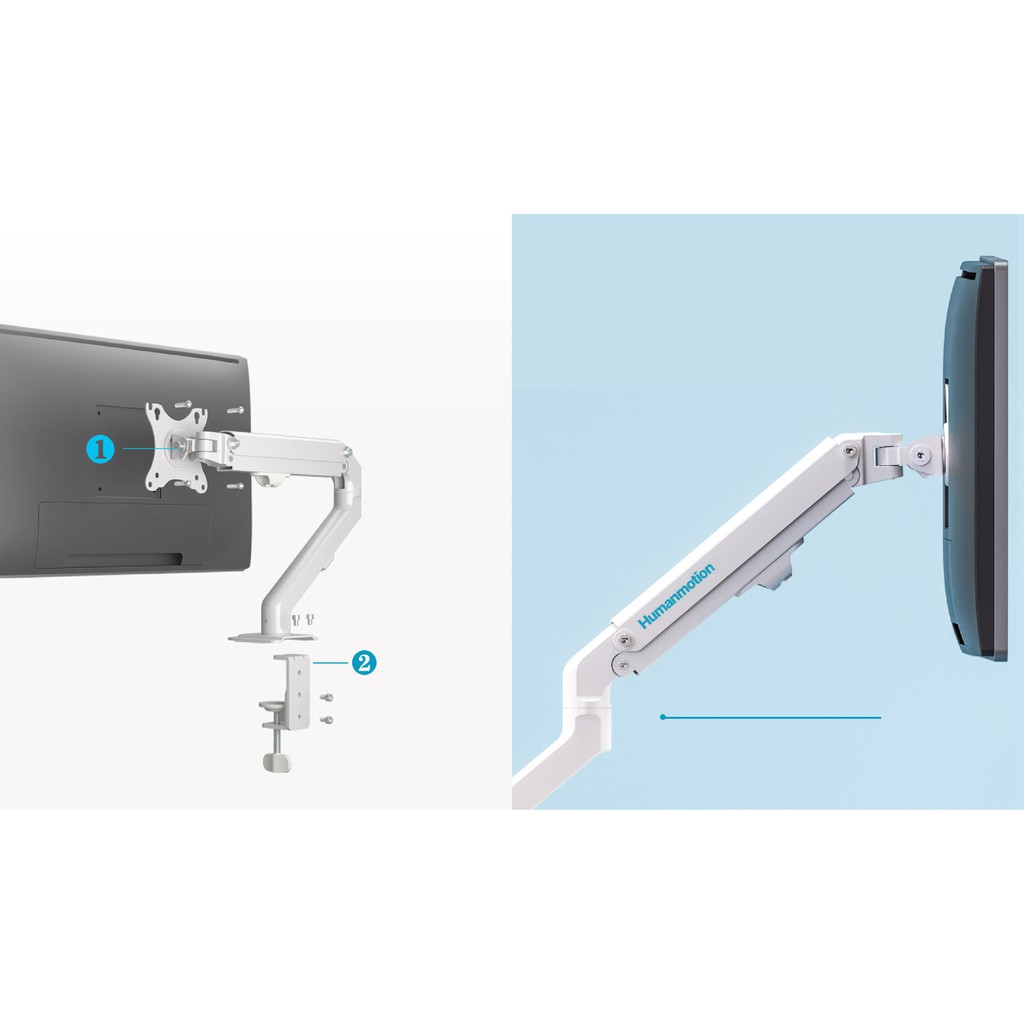 Giá treo màn hình máy tính Human Motion T6 (Màu trắng)