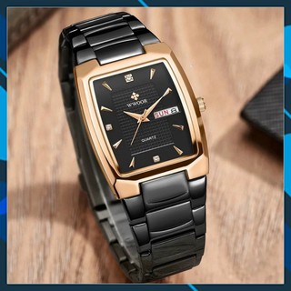 [Hàng mới về] Đồng hồ nam WWOOR-8868 mặt vuông có lịch thời trang lịch lãm sang trọng