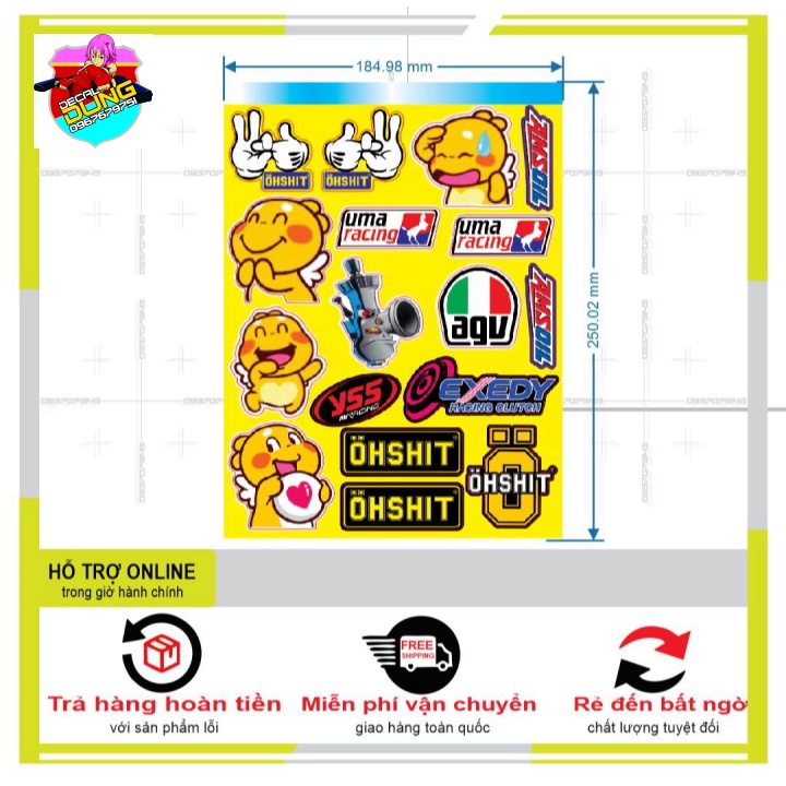 LOGO STICKER DÁN XE MÁY M45 - DUNG DECAL