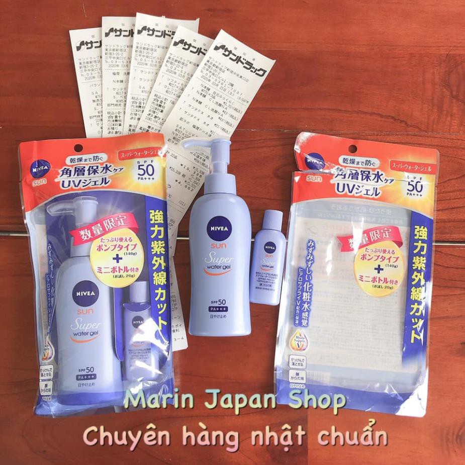 (Hàng chuẩn Nhật)Kem Chống Nắng Nivea Sun Super Water Gel 140gr