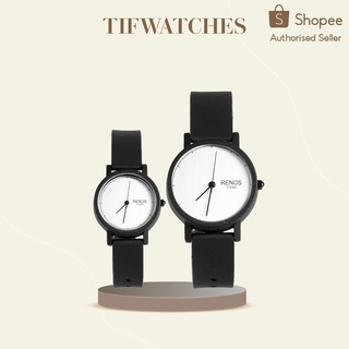 Đồng hồ cặp nam nữ dây cao su RENOS TRƠN trắng xám đồng hồ đôi thể thao cá tính Watchesbytif size 26mm & size 38mm