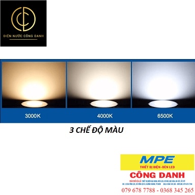 Đèn led âm trần 9W hàng chính hãng MPE model RPL2 ĐỦ MÀU