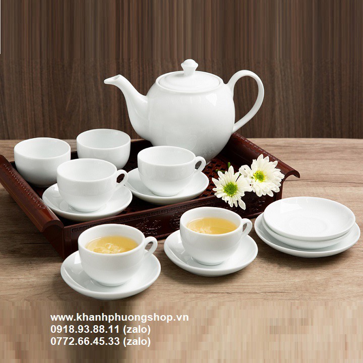 Bộ bình tách uống trà sứ minh long - bộ bình tách uống trà